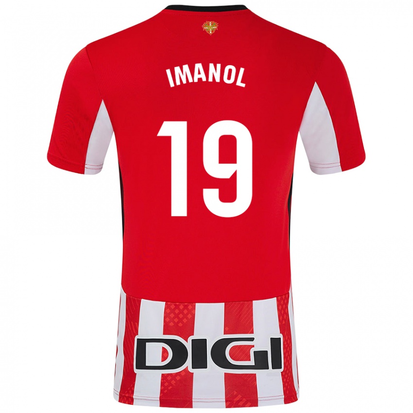 Homem Camisola Imanol Garcia De Albeniz #19 Branco Vermelho Principal 2024/25 Camisa Brasil