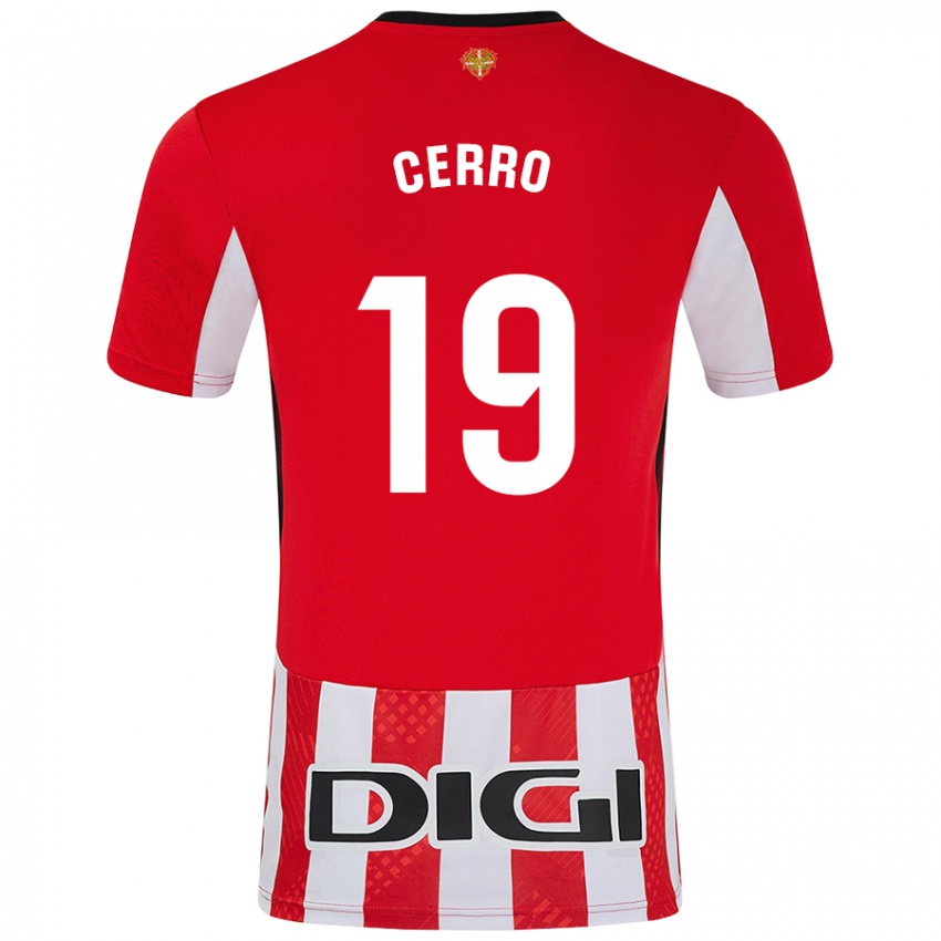 Homem Camisola Mariana Cerro Galán #19 Branco Vermelho Principal 2024/25 Camisa Brasil