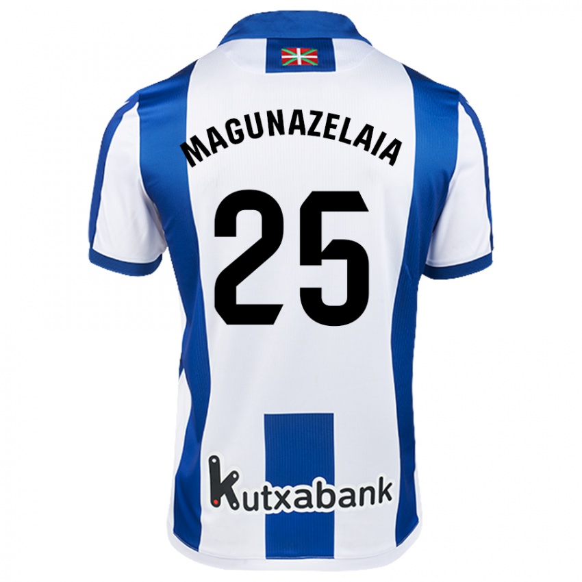 Homem Camisola Jon Magunazelaia #25 Azul Branco Principal 2024/25 Camisa Brasil