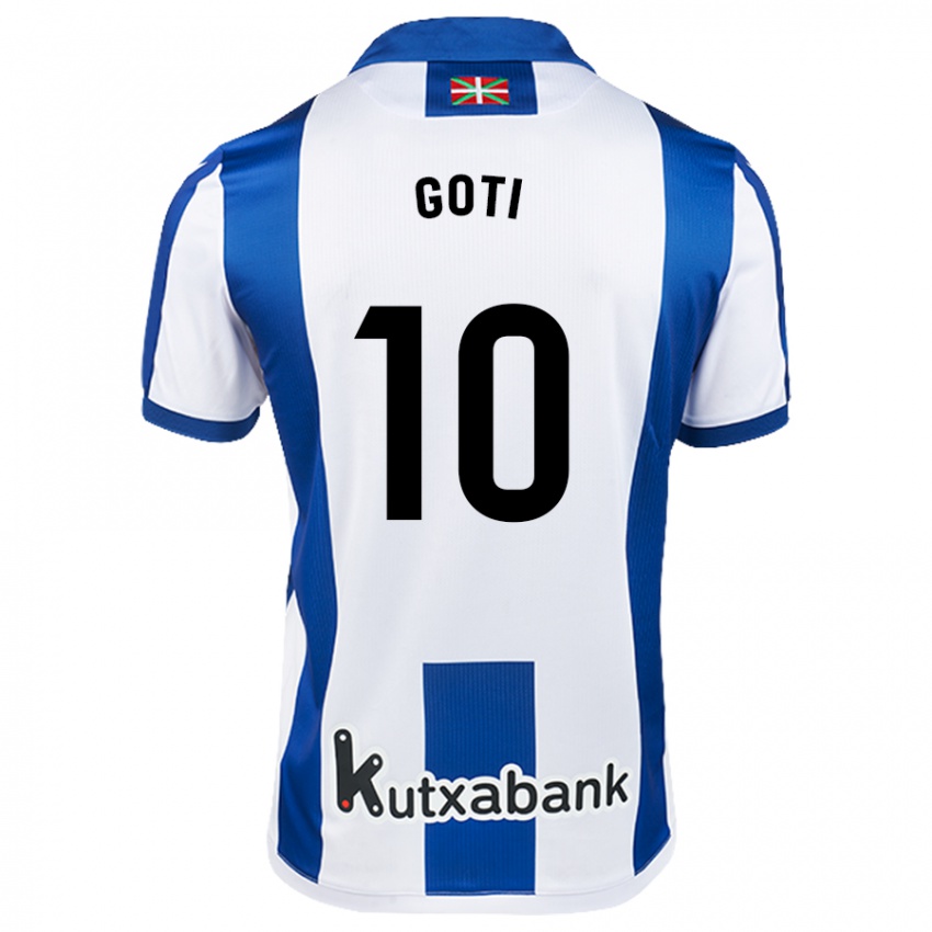 Homem Camisola Mikel Goti #10 Azul Branco Principal 2024/25 Camisa Brasil