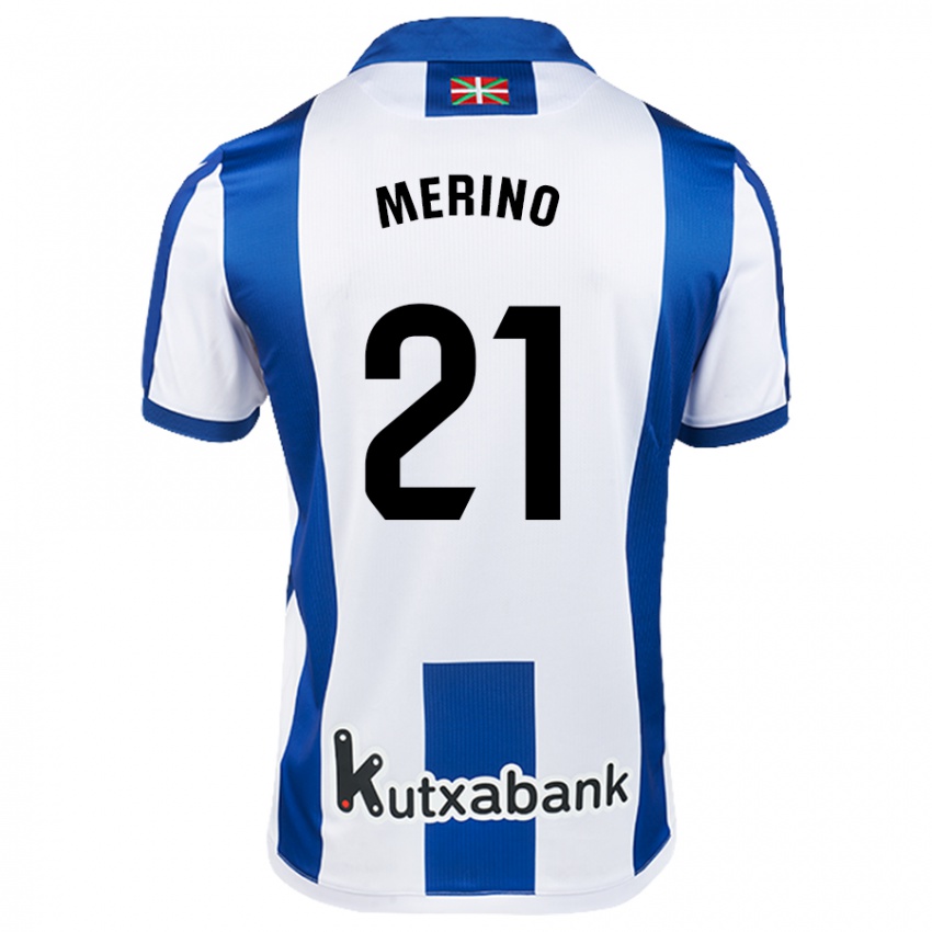 Homem Camisola Jon Merino #21 Azul Branco Principal 2024/25 Camisa Brasil