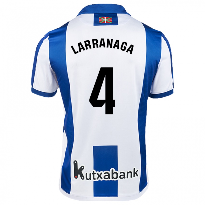 Homem Camisola Aitor Larrañaga #4 Azul Branco Principal 2024/25 Camisa Brasil