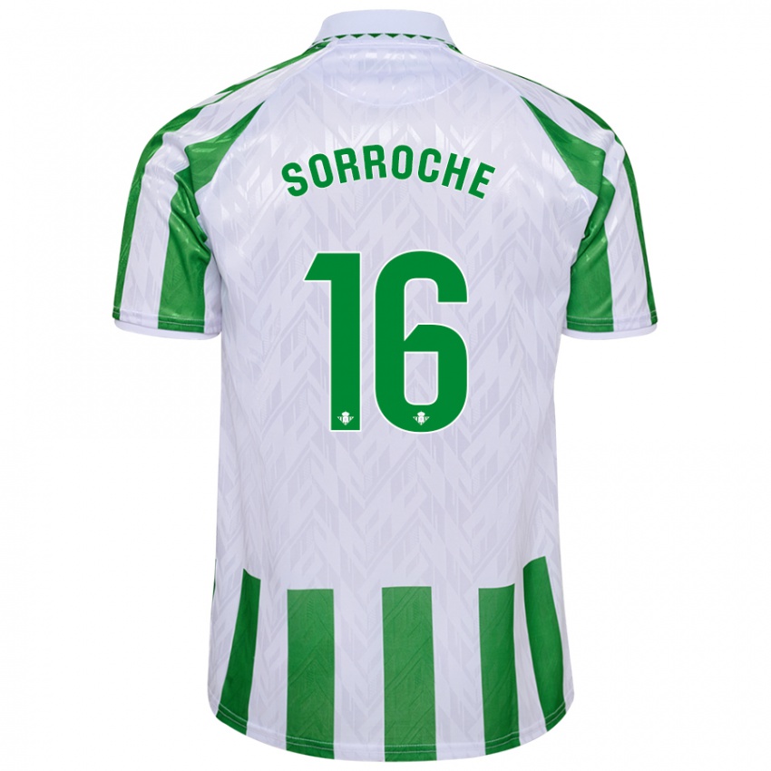 Homem Camisola Ginés Sorroche #16 Riscas Brancas Verdes Principal 2024/25 Camisa Brasil