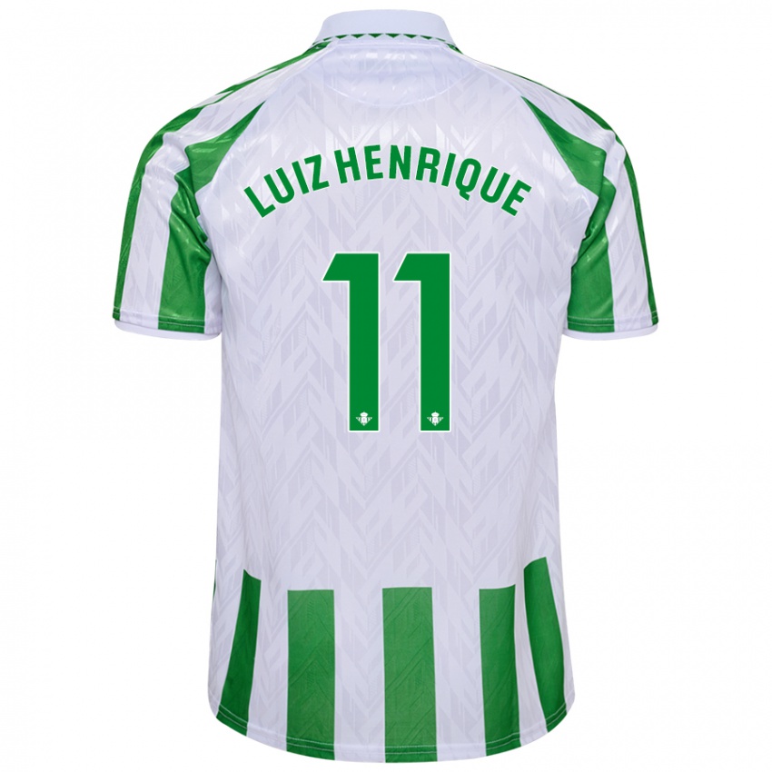 Homem Camisola Luiz Henrique #11 Riscas Brancas Verdes Principal 2024/25 Camisa Brasil