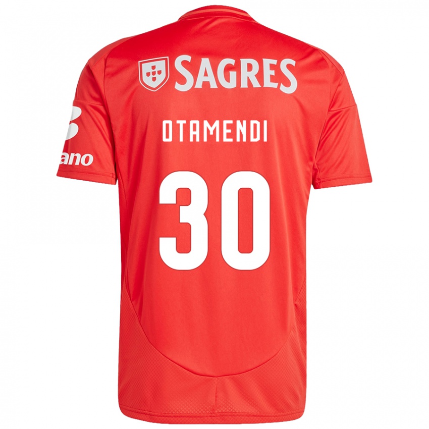 Homem Camisola Nicolas Otamendi #30 Vermelho Branco Principal 2024/25 Camisa Brasil