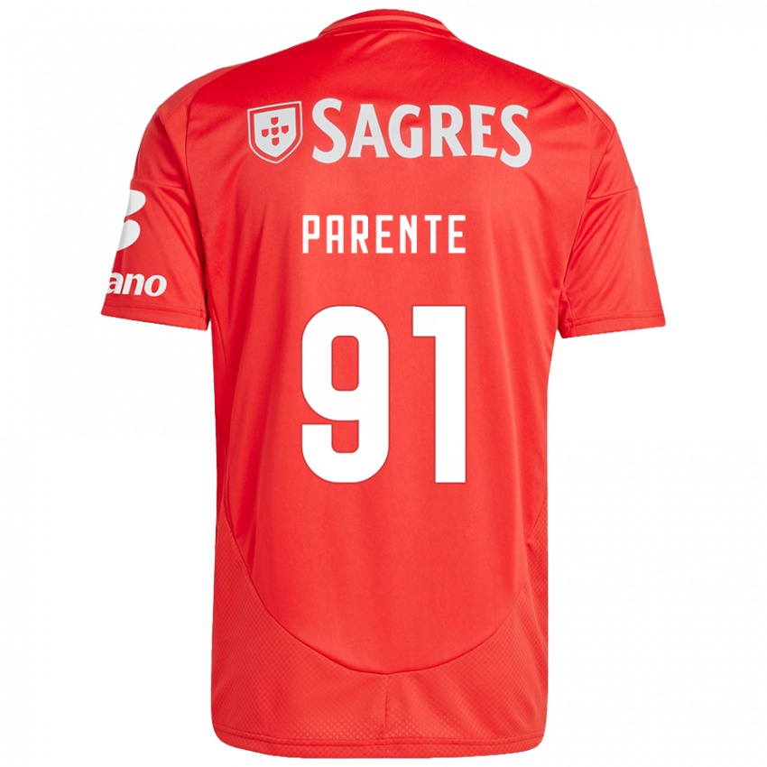 Homem Camisola Tiago Parente #91 Vermelho Branco Principal 2024/25 Camisa Brasil