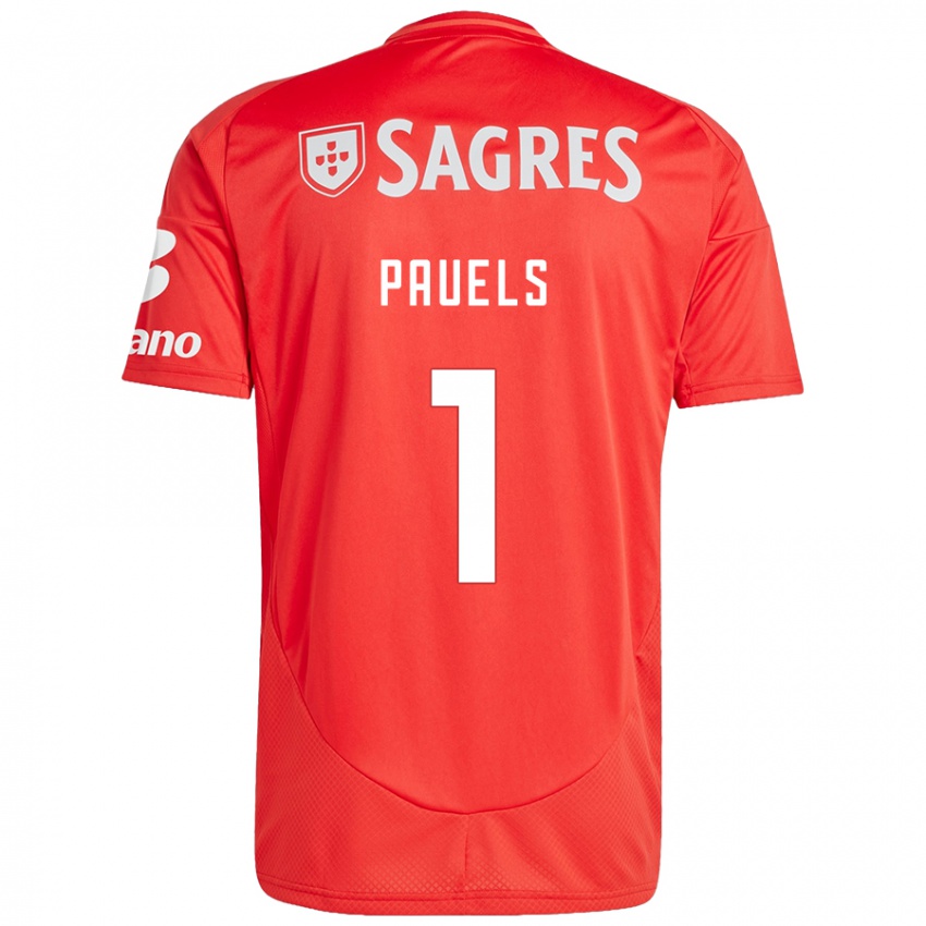 Homem Camisola Lena Pauels #1 Vermelho Branco Principal 2024/25 Camisa Brasil