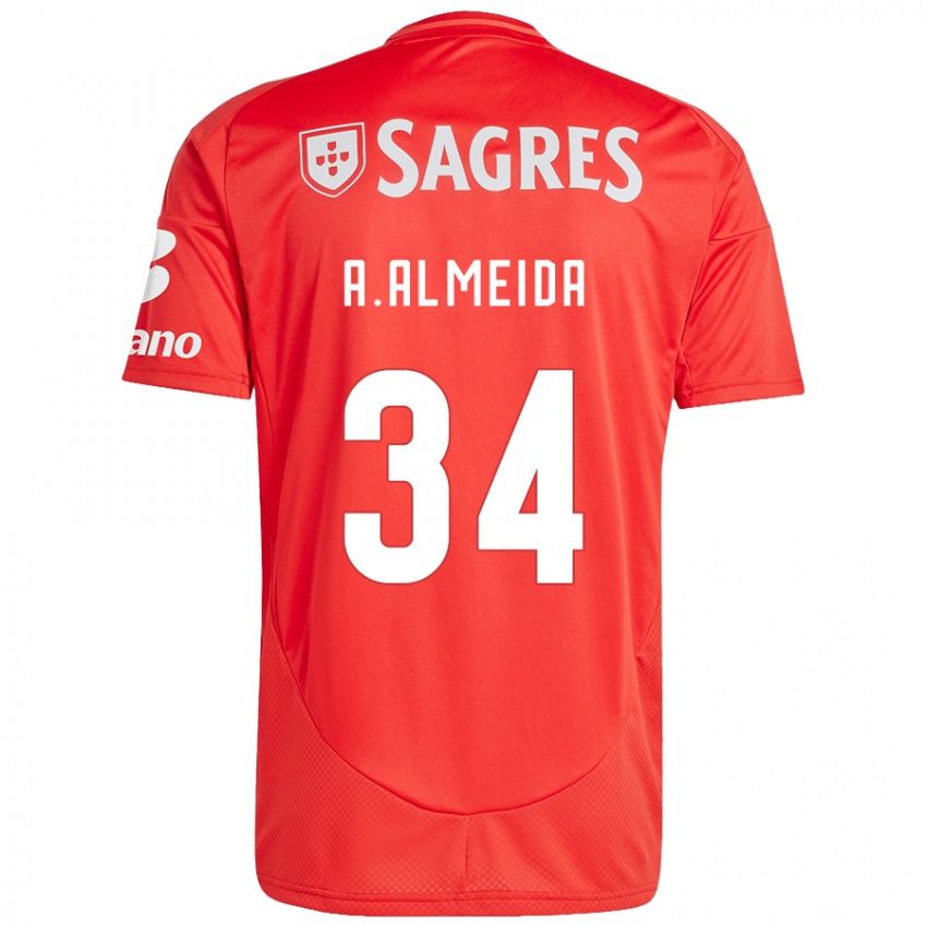 Homem Camisola Andre Almeida #34 Vermelho Branco Principal 2024/25 Camisa Brasil