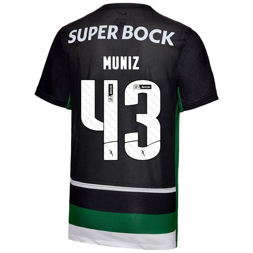 Homem Camisola João Muniz #43 Preto Branco Verde Principal 2024/25 Camisa Brasil