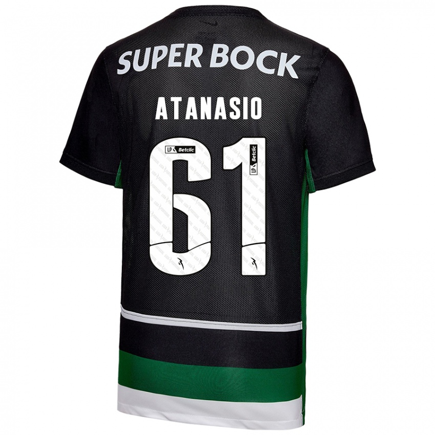 Homem Camisola Atanásio #61 Preto Branco Verde Principal 2024/25 Camisa Brasil