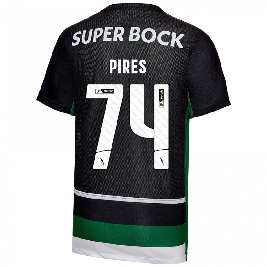 Homem Camisola Guilherme Pires #74 Preto Branco Verde Principal 2024/25 Camisa Brasil