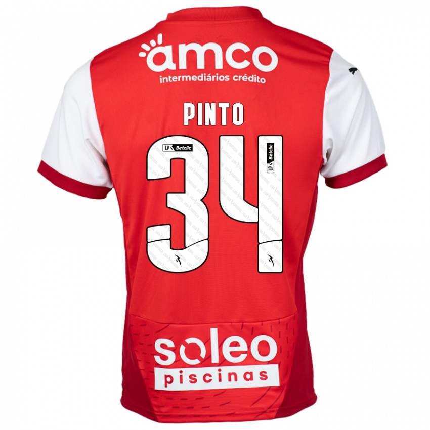 Homem Camisola Ana Pinto #34 Vermelho Branco Principal 2024/25 Camisa Brasil