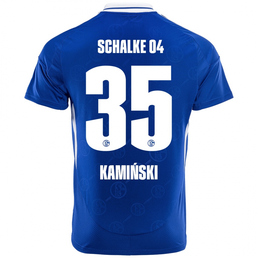 Homem Camisola Marcin Kaminski #35 Azul Real Principal 2024/25 Camisa Brasil