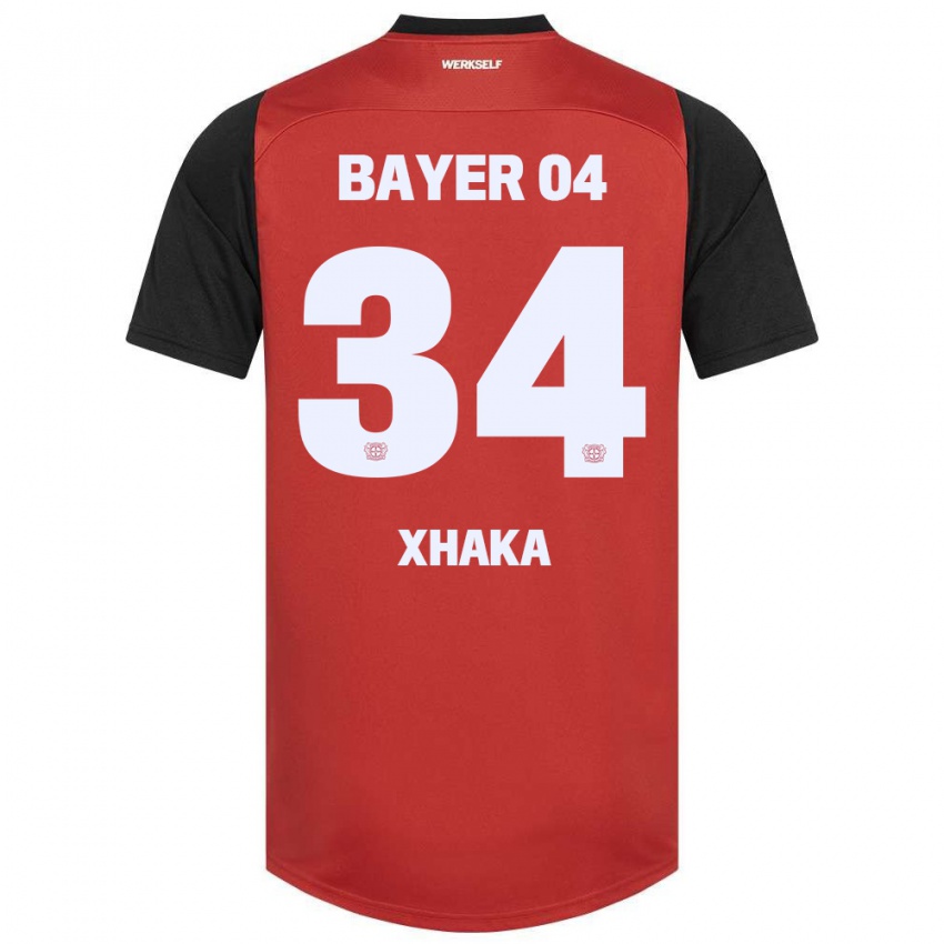 Homem Camisola Granit Xhaka #34 Vermelho Preto Principal 2024/25 Camisa Brasil