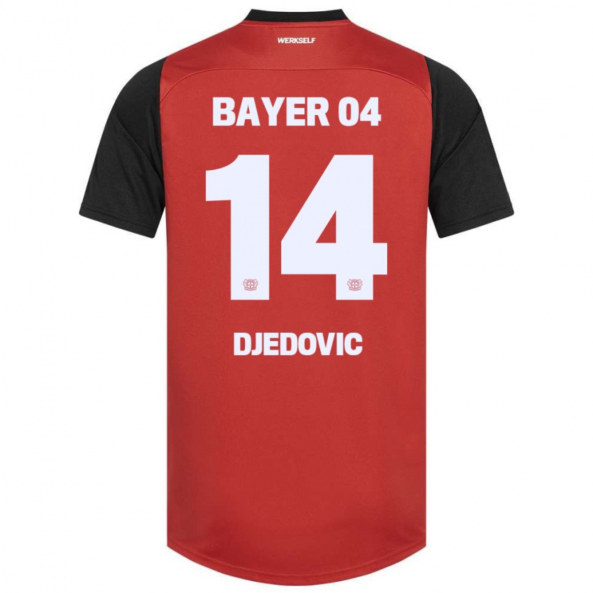 Homem Camisola Melis Djedovic #14 Vermelho Preto Principal 2024/25 Camisa Brasil