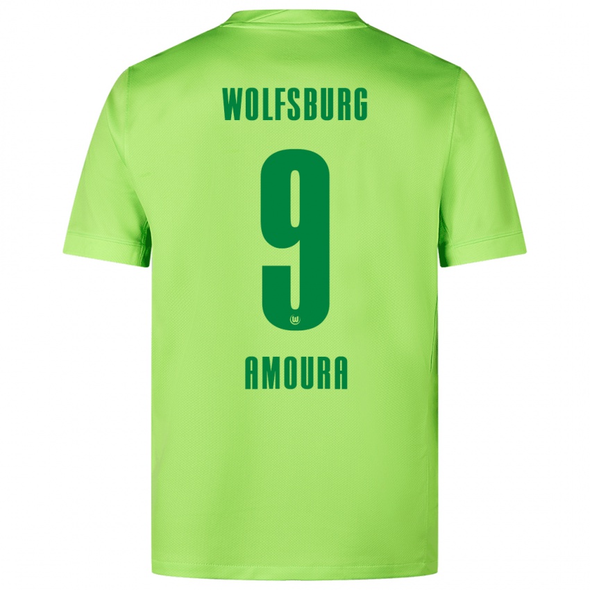 Homem Camisola Mohamed Amoura #9 Verde Fluorescente Principal 2024/25 Camisa Brasil