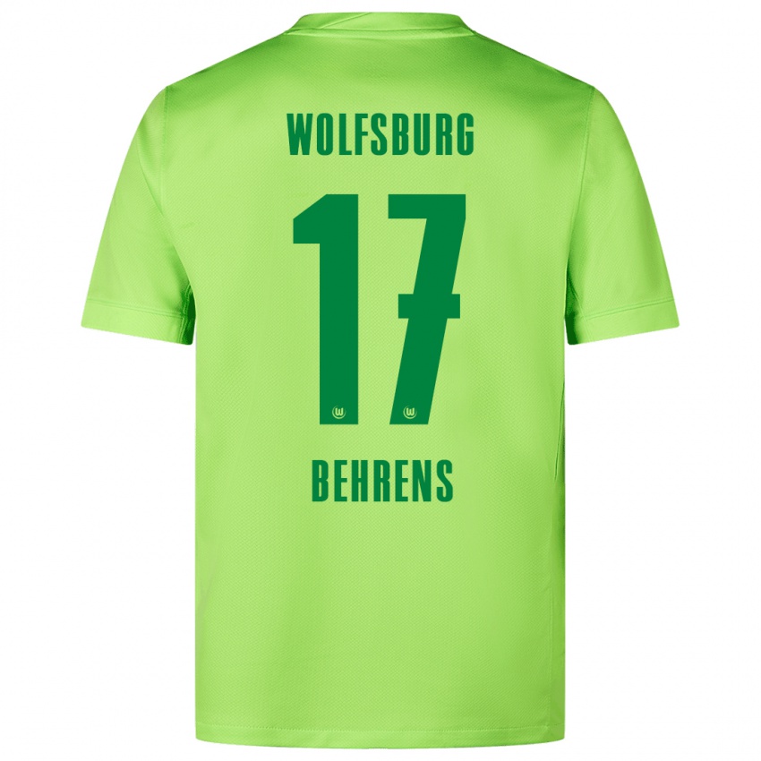 Homem Camisola Kevin Behrens #17 Verde Fluorescente Principal 2024/25 Camisa Brasil