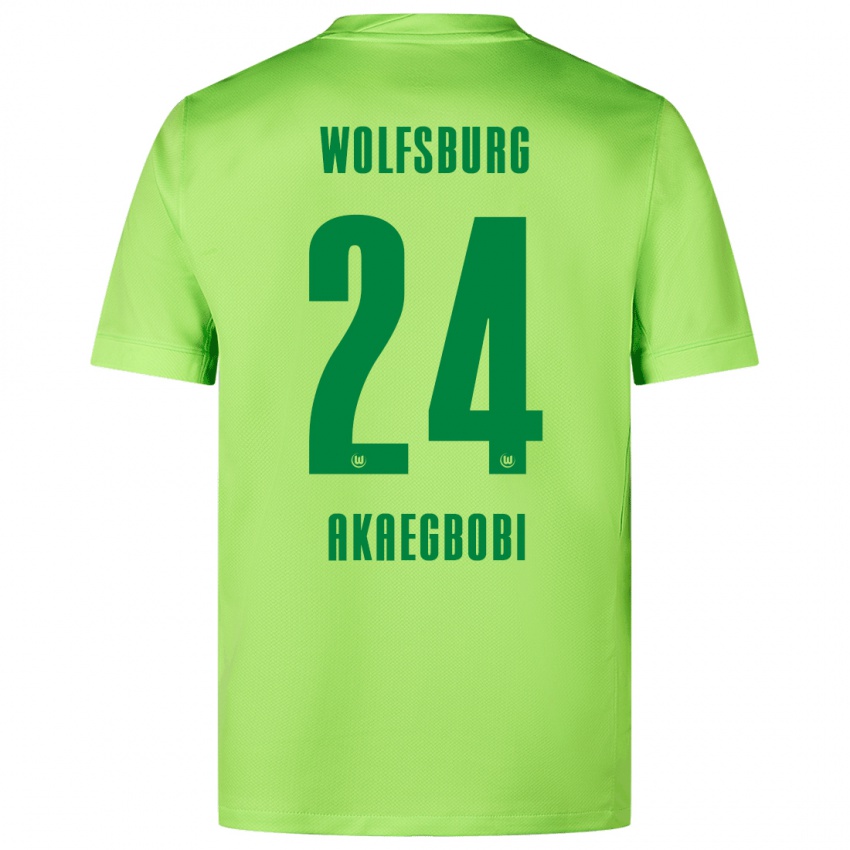 Homem Camisola Jonathan Akaegbobi #24 Verde Fluorescente Principal 2024/25 Camisa Brasil