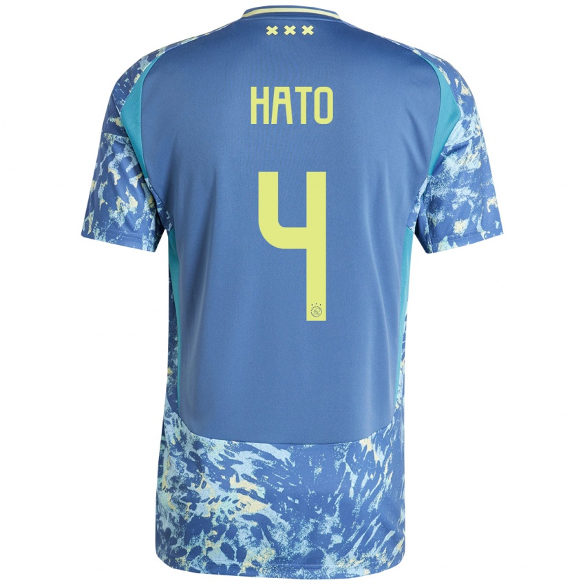 Homem Camisola Jorrel Hato #4 Amarelo Azul Cinzento Alternativa 2024/25 Camisa Brasil