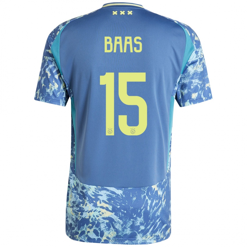 Homem Camisola Youri Baas #15 Amarelo Azul Cinzento Alternativa 2024/25 Camisa Brasil