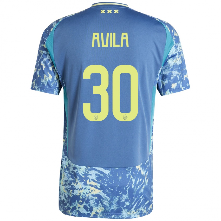 Homem Camisola Gastón Ávila #30 Amarelo Azul Cinzento Alternativa 2024/25 Camisa Brasil