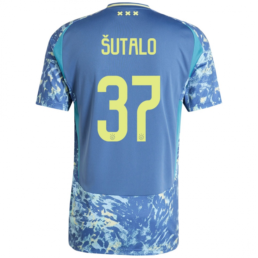 Homem Camisola Josip Sutalo #37 Amarelo Azul Cinzento Alternativa 2024/25 Camisa Brasil