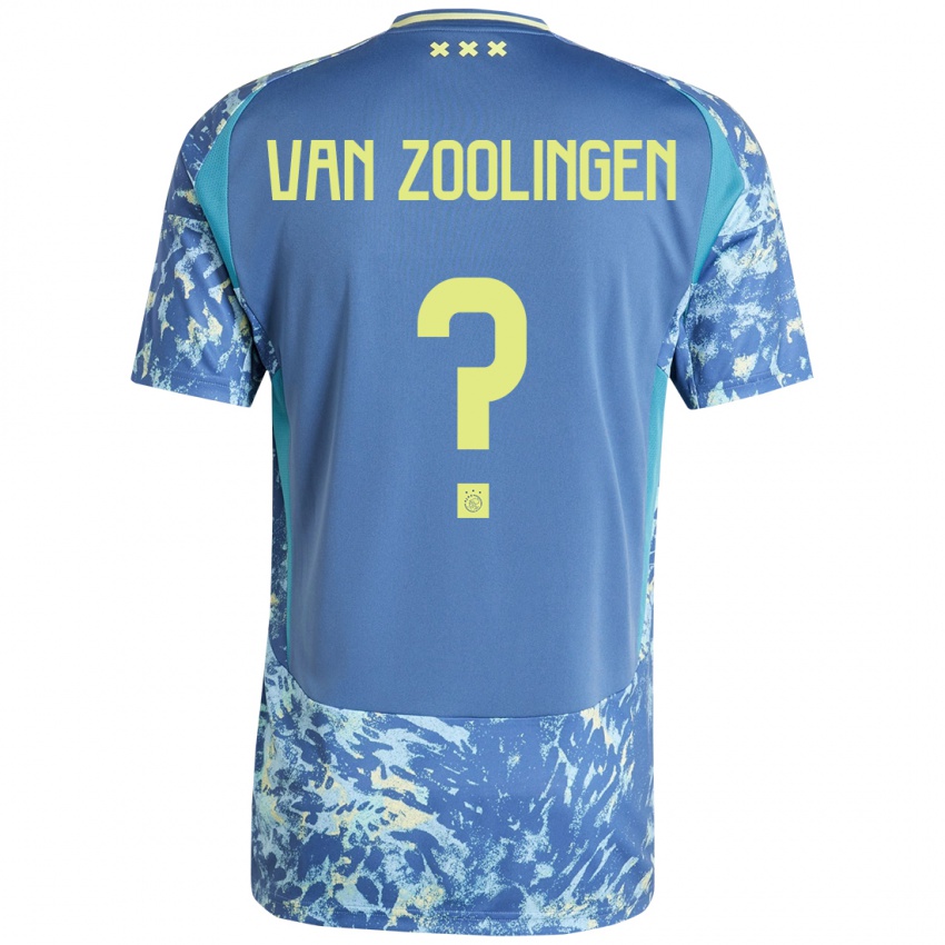 Homem Camisola Glenn Van Zoolingen #0 Amarelo Azul Cinzento Alternativa 2024/25 Camisa Brasil