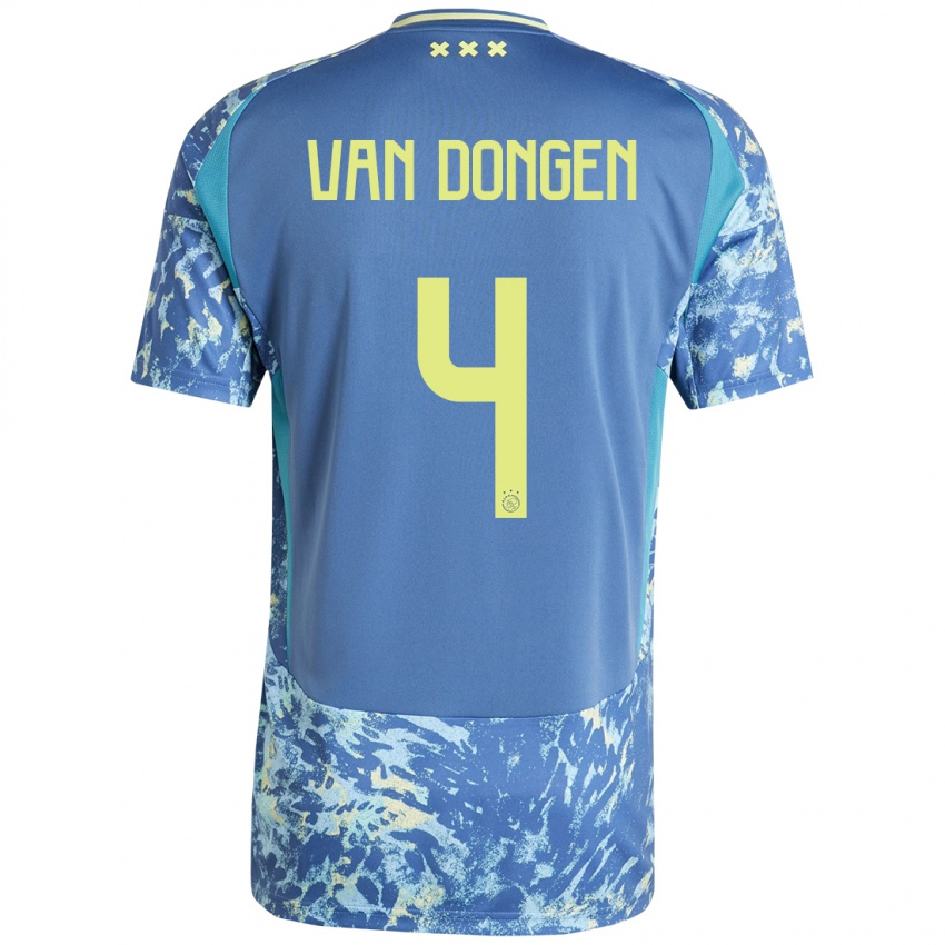 Homem Camisola Bram Van Dongen #4 Amarelo Azul Cinzento Alternativa 2024/25 Camisa Brasil