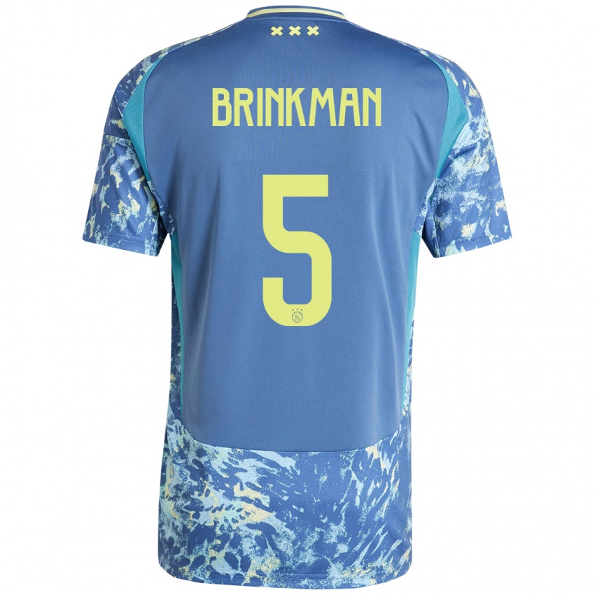 Homem Camisola Tim Brinkman #5 Amarelo Azul Cinzento Alternativa 2024/25 Camisa Brasil