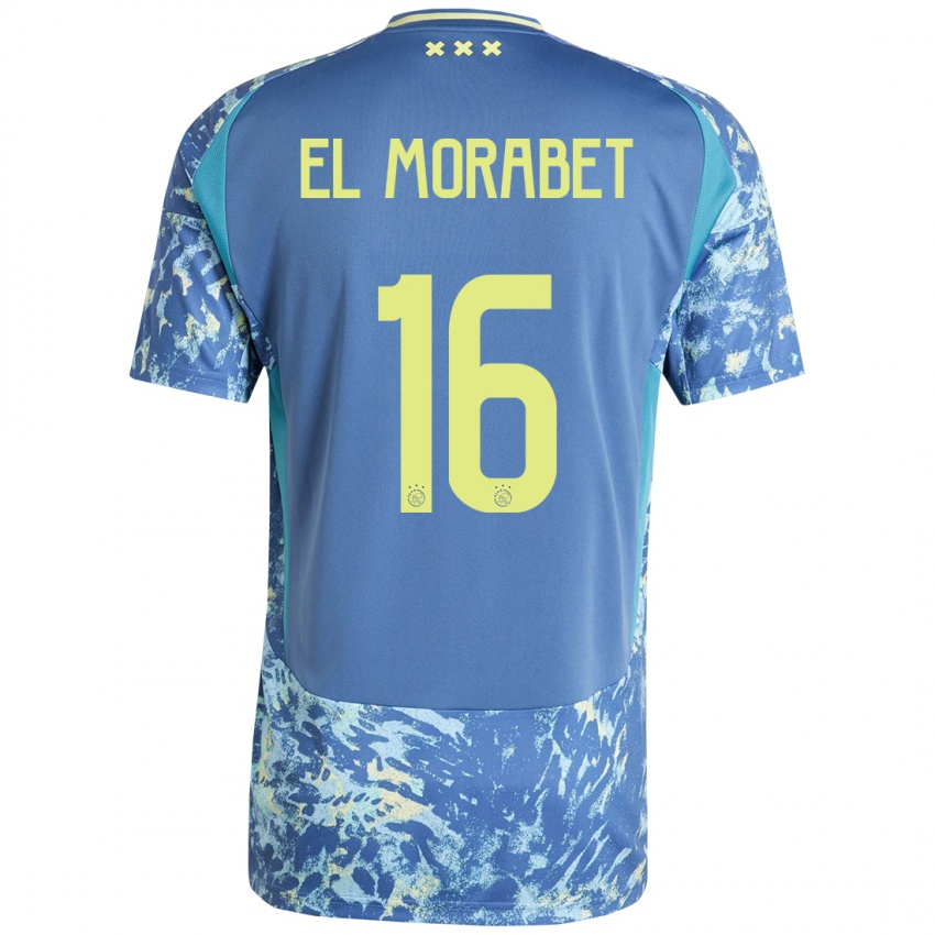 Homem Camisola Younes El Morabet #16 Amarelo Azul Cinzento Alternativa 2024/25 Camisa Brasil