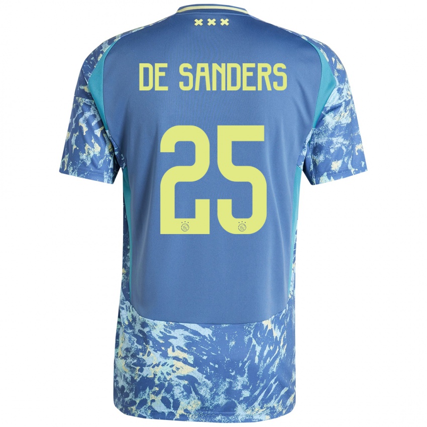 Homem Camisola Kay-Lee De Sanders #25 Amarelo Azul Cinzento Alternativa 2024/25 Camisa Brasil