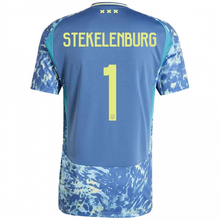 Homem Camisola Maarten Stekelenburg #1 Amarelo Azul Cinzento Alternativa 2024/25 Camisa Brasil