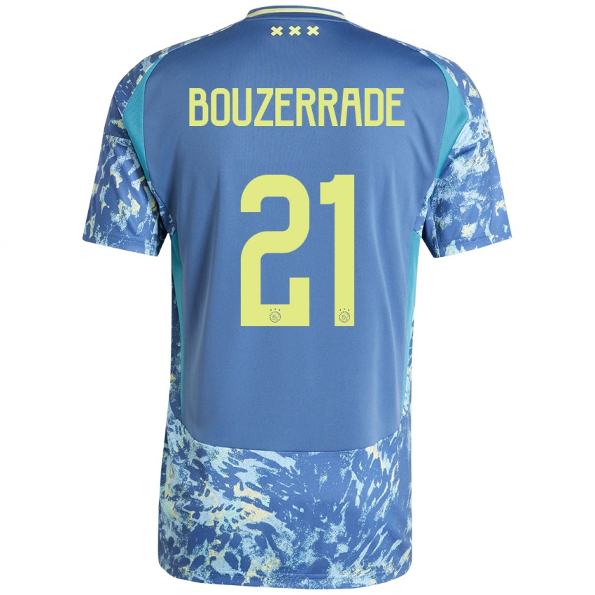 Homem Camisola Zaina Bouzerrade #21 Amarelo Azul Cinzento Alternativa 2024/25 Camisa Brasil