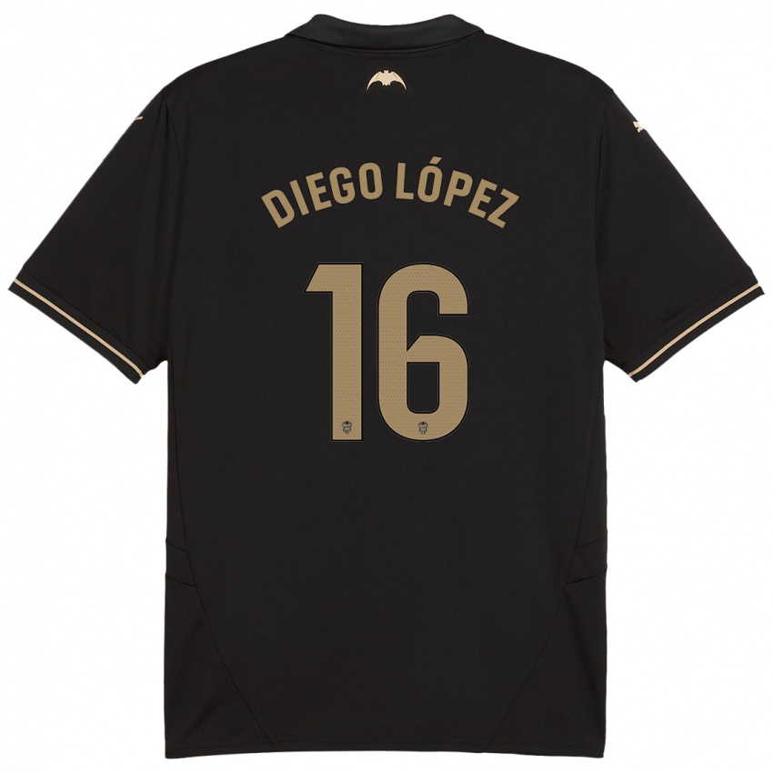 Homem Camisola Diego Lopez #16 Preto Alternativa 2024/25 Camisa Brasil