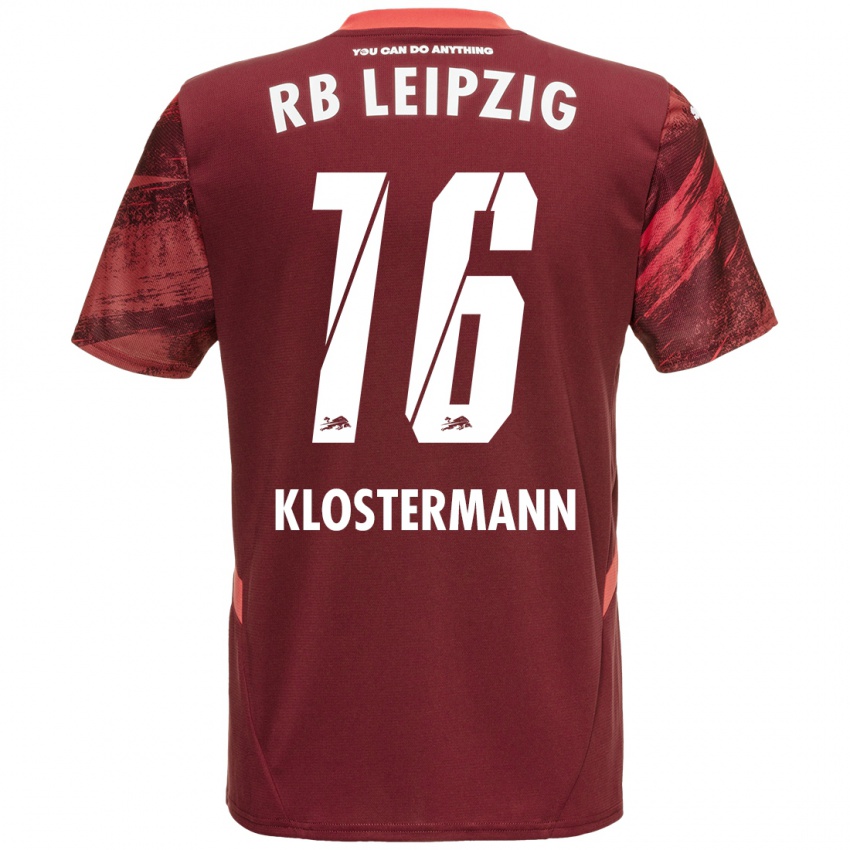 Homem Camisola Lukas Klostermann #16 Borgonha Alternativa 2024/25 Camisa Brasil