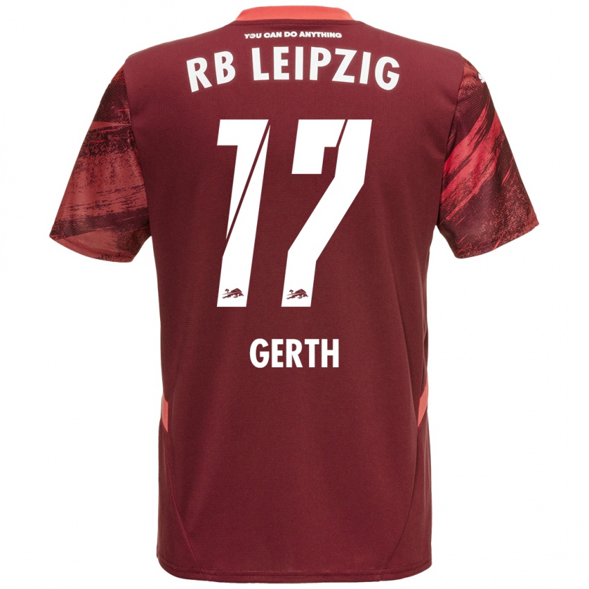 Homem Camisola Amos Gerth #17 Borgonha Alternativa 2024/25 Camisa Brasil