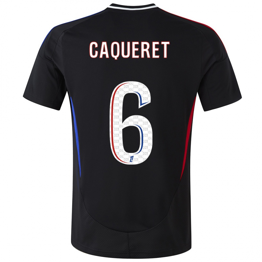 Homem Camisola Maxence Caqueret #6 Preto Alternativa 2024/25 Camisa Brasil