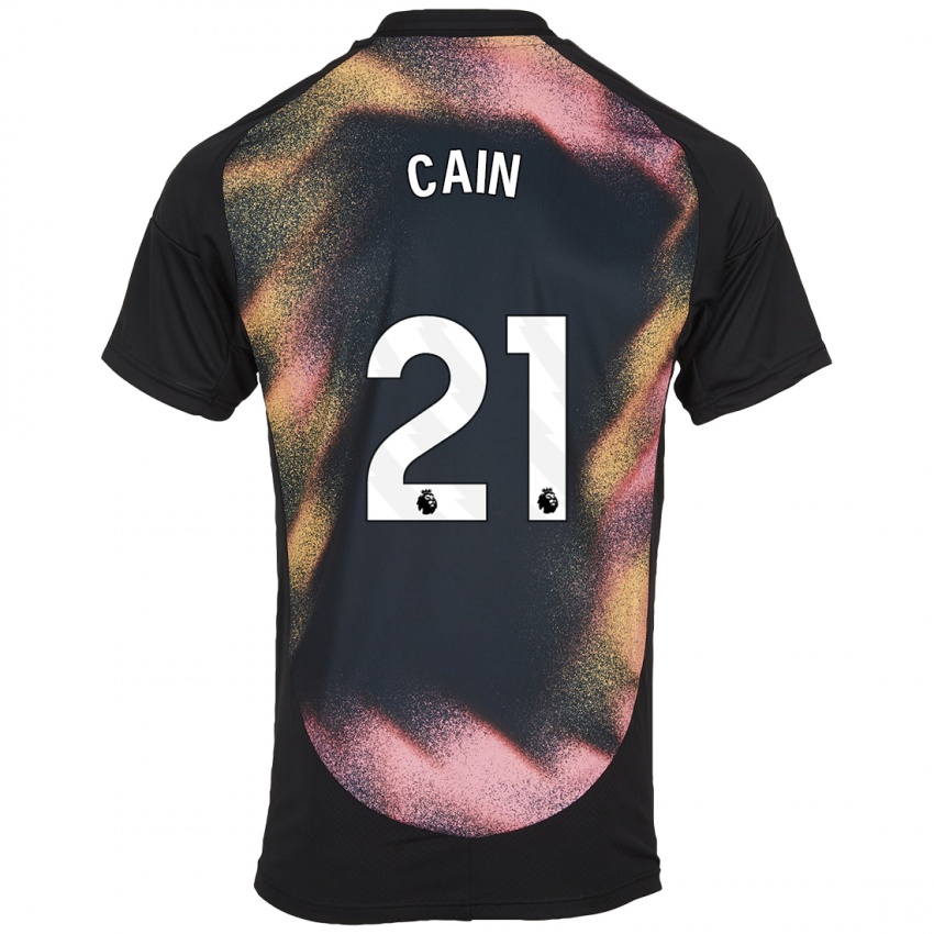 Homem Camisola Hannah Cain #21 Preto Branco Alternativa 2024/25 Camisa Brasil