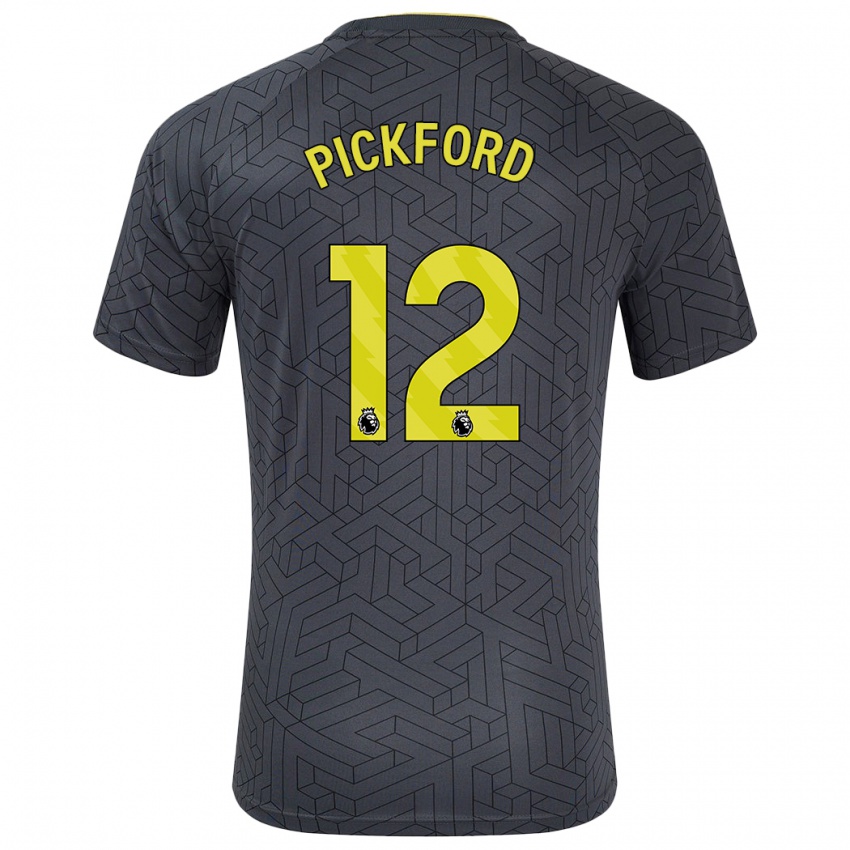 Homem Camisola Jordan Pickford #12 Amarelo Preto Alternativa 2024/25 Camisa Brasil