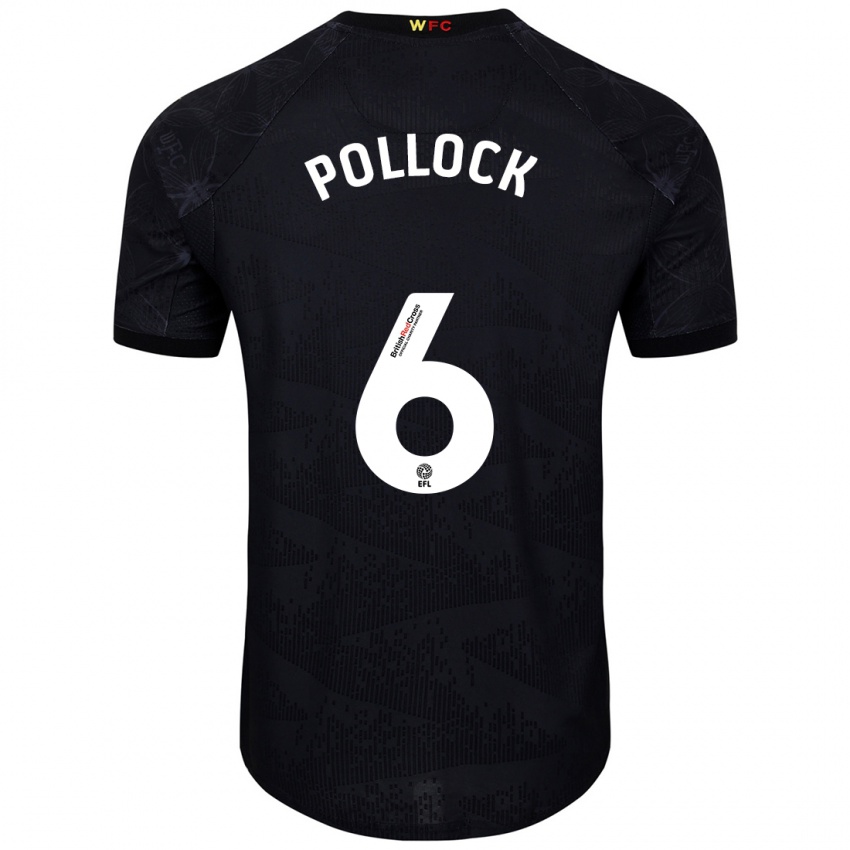 Homem Camisola Mattie Pollock #6 Preto Branco Alternativa 2024/25 Camisa Brasil