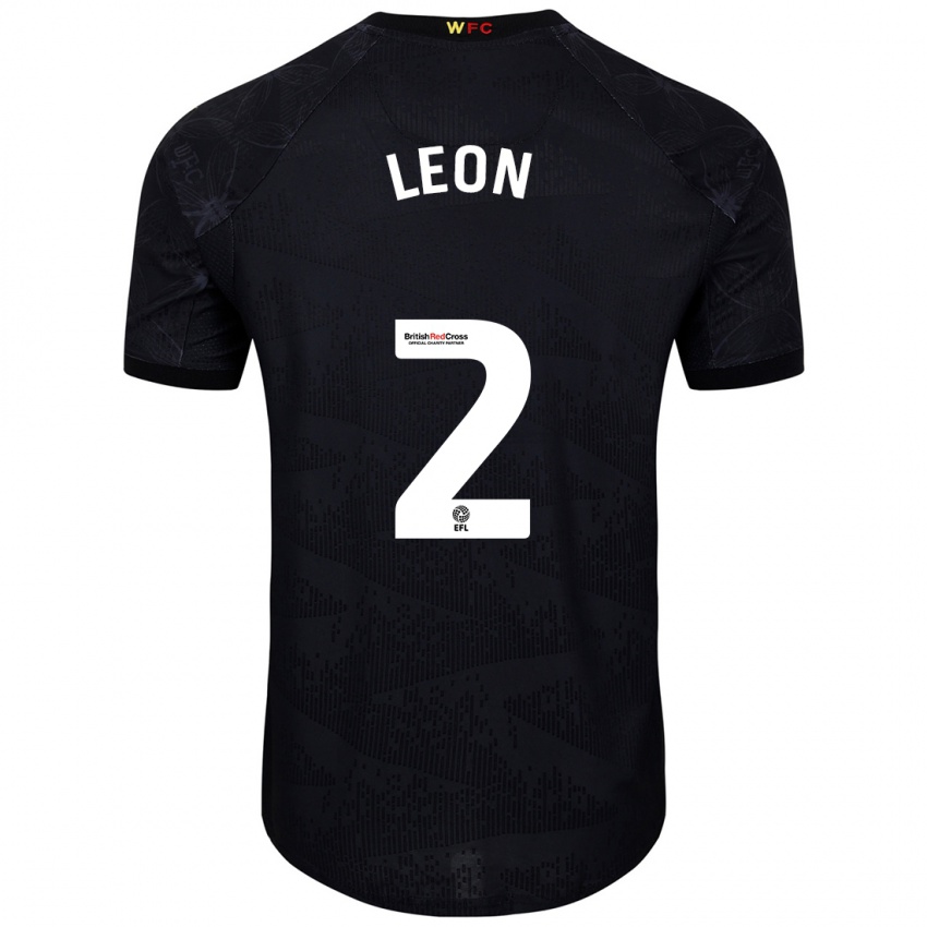 Homem Camisola Lucía León #2 Preto Branco Alternativa 2024/25 Camisa Brasil