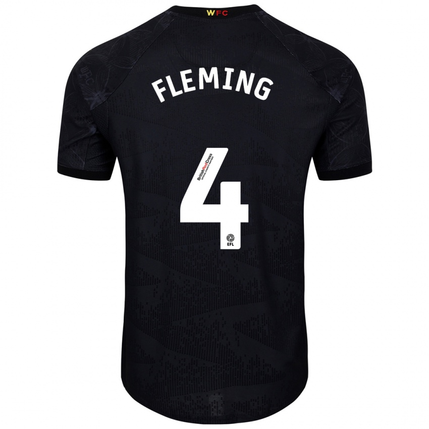 Homem Camisola Charlotte Fleming #4 Preto Branco Alternativa 2024/25 Camisa Brasil