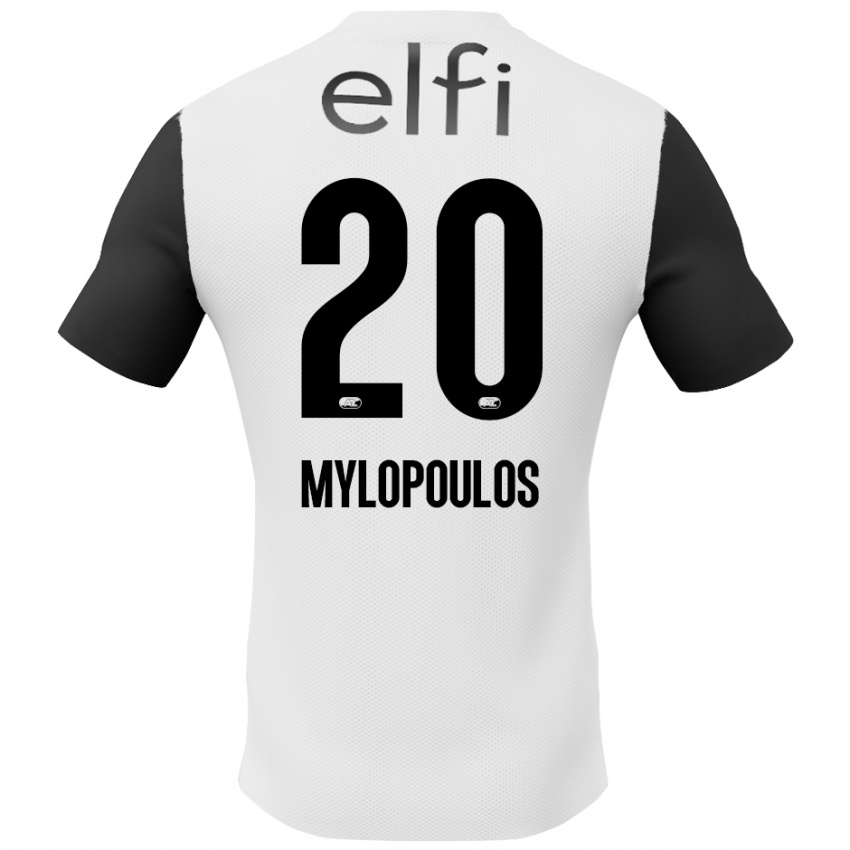 Homem Camisola Marios Mylopoulos #20 Preto Branco Alternativa 2024/25 Camisa Brasil