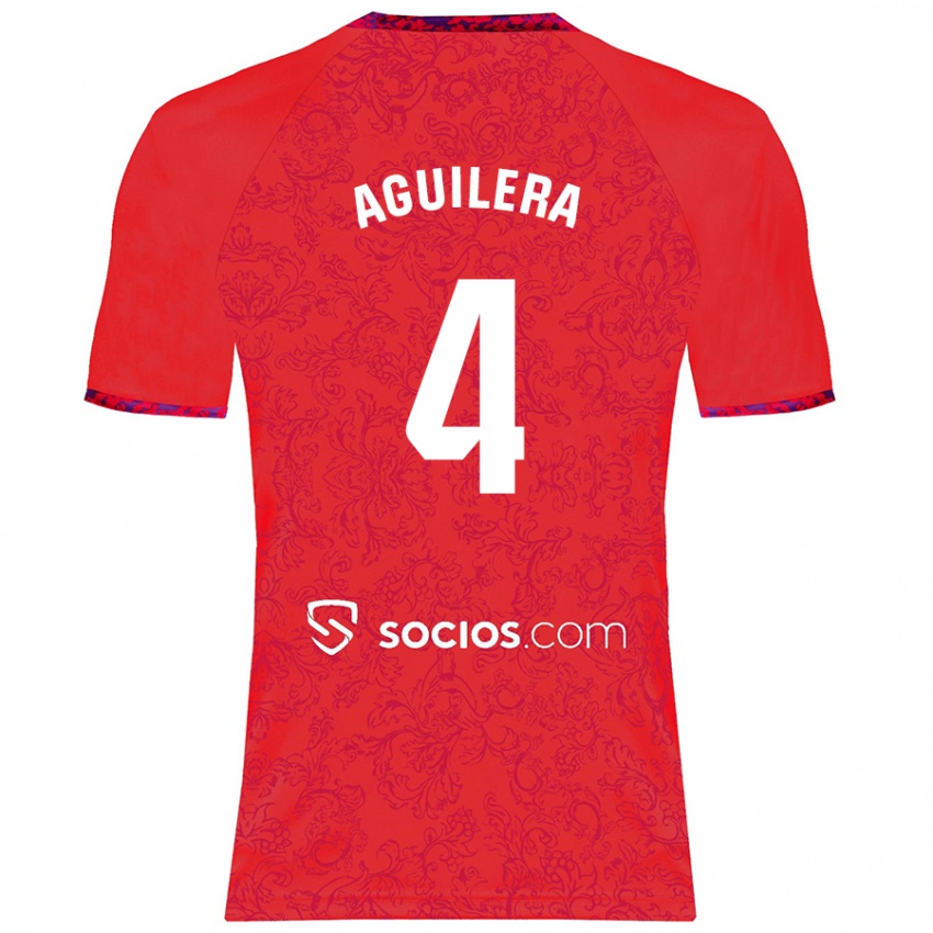 Homem Camisola Juanan Aguilera #4 Vermelho Alternativa 2024/25 Camisa Brasil