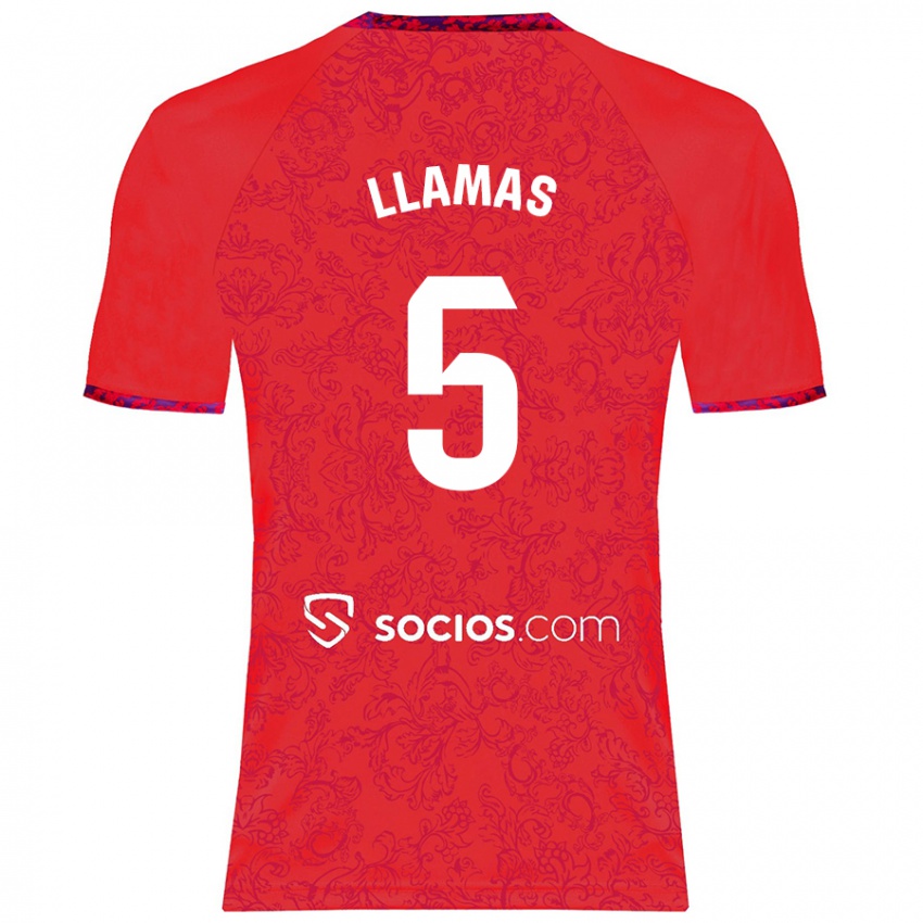 Homem Camisola Eva Llamas Hernández #5 Vermelho Alternativa 2024/25 Camisa Brasil