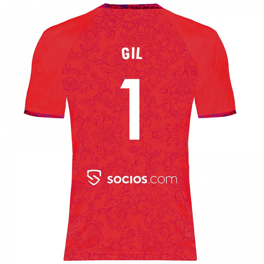 Homem Camisola David Gil #1 Vermelho Alternativa 2024/25 Camisa Brasil