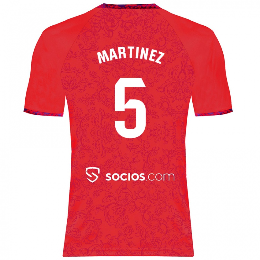 Homem Camisola Sergio Martínez #5 Vermelho Alternativa 2024/25 Camisa Brasil