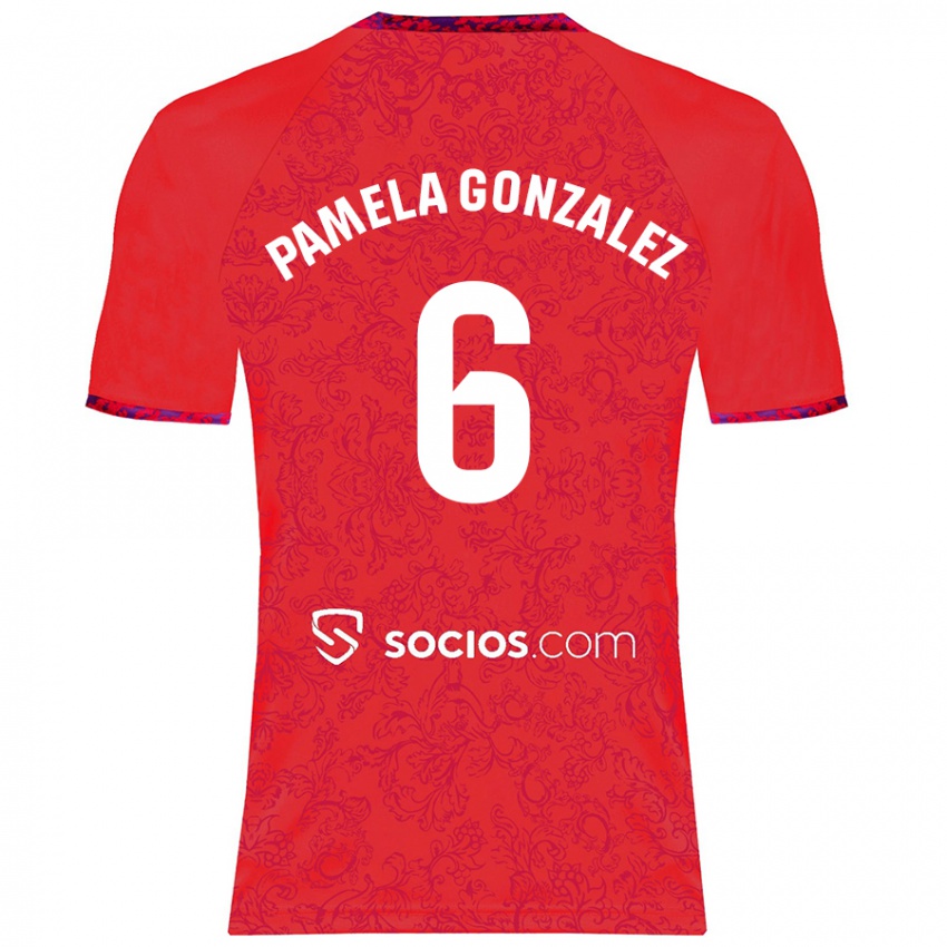 Homem Camisola Cinthia Pamela González Medina #6 Vermelho Alternativa 2024/25 Camisa Brasil