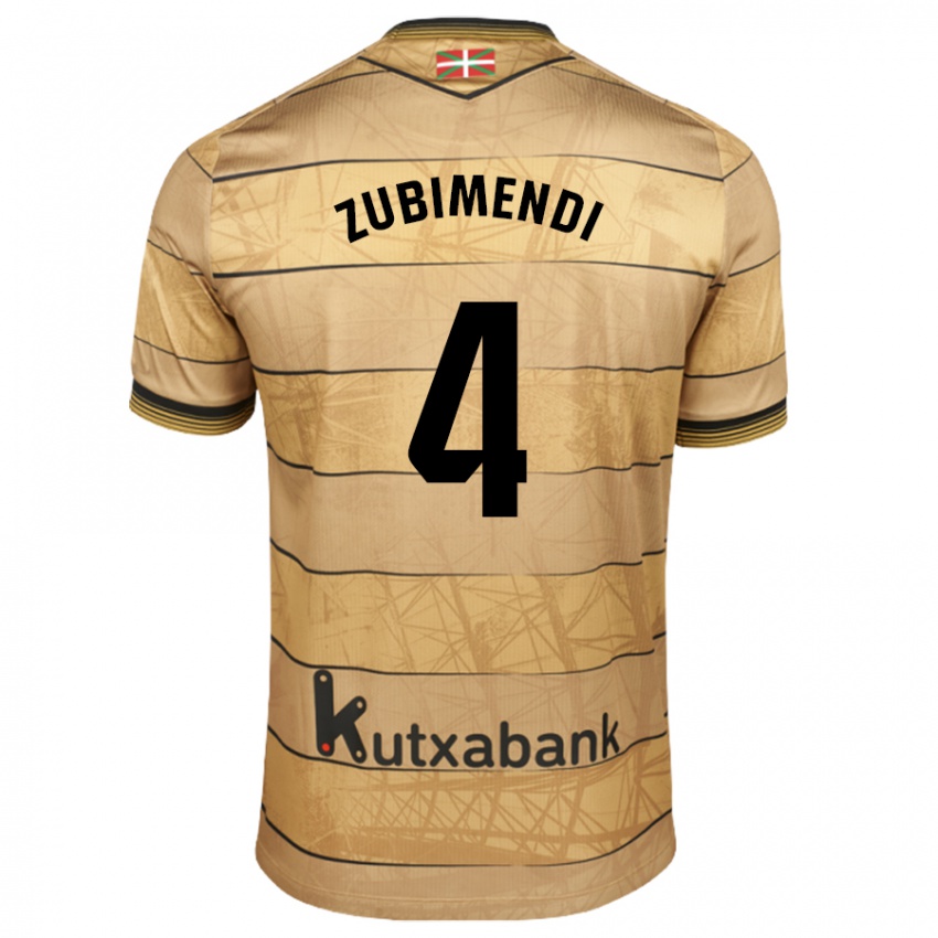 Homem Camisola Martin Zubimendi #4 Castanho Alternativa 2024/25 Camisa Brasil