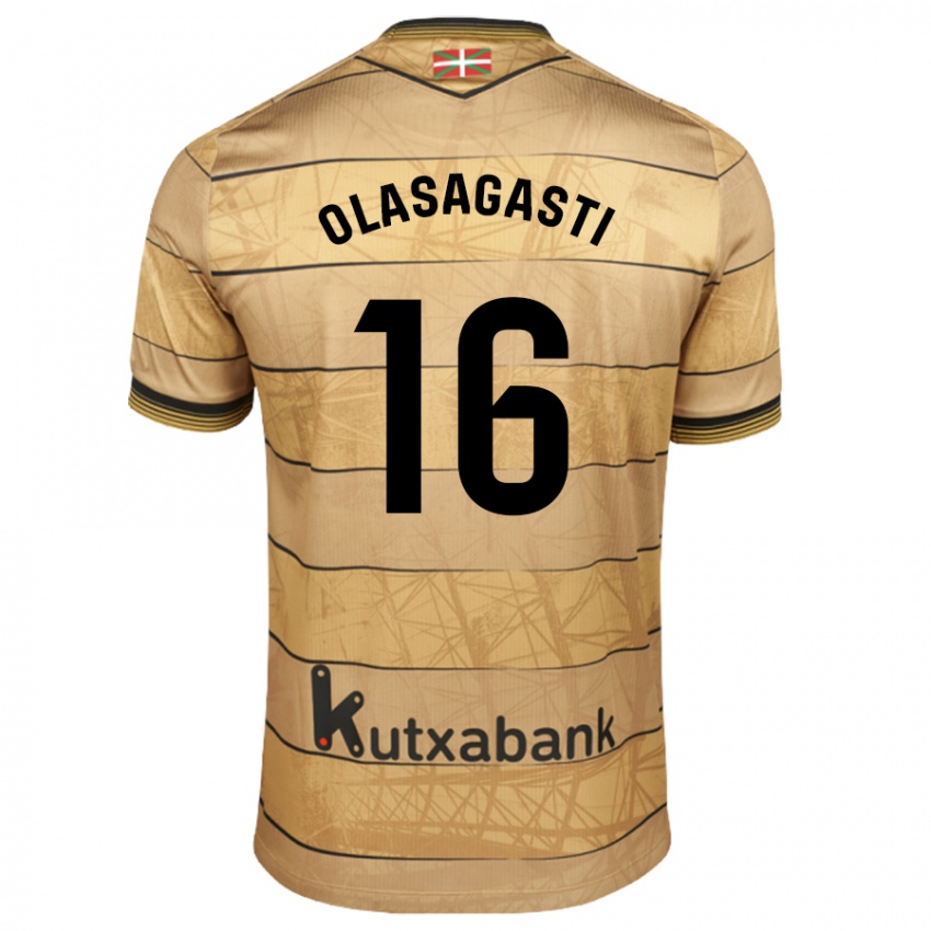 Homem Camisola Jon Ander Olasagasti #16 Castanho Alternativa 2024/25 Camisa Brasil